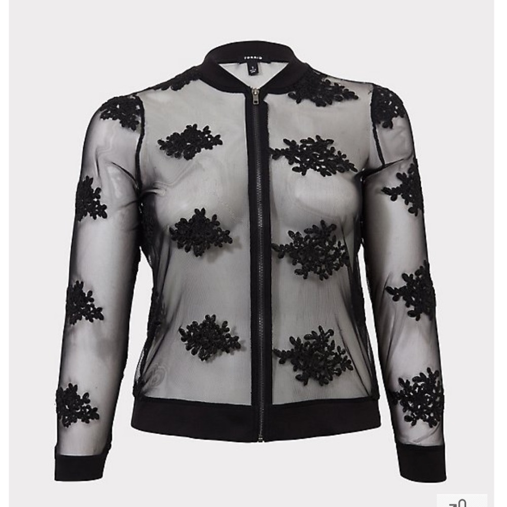 Black mesh zip-up - Torrid, Size 2 (NWT)